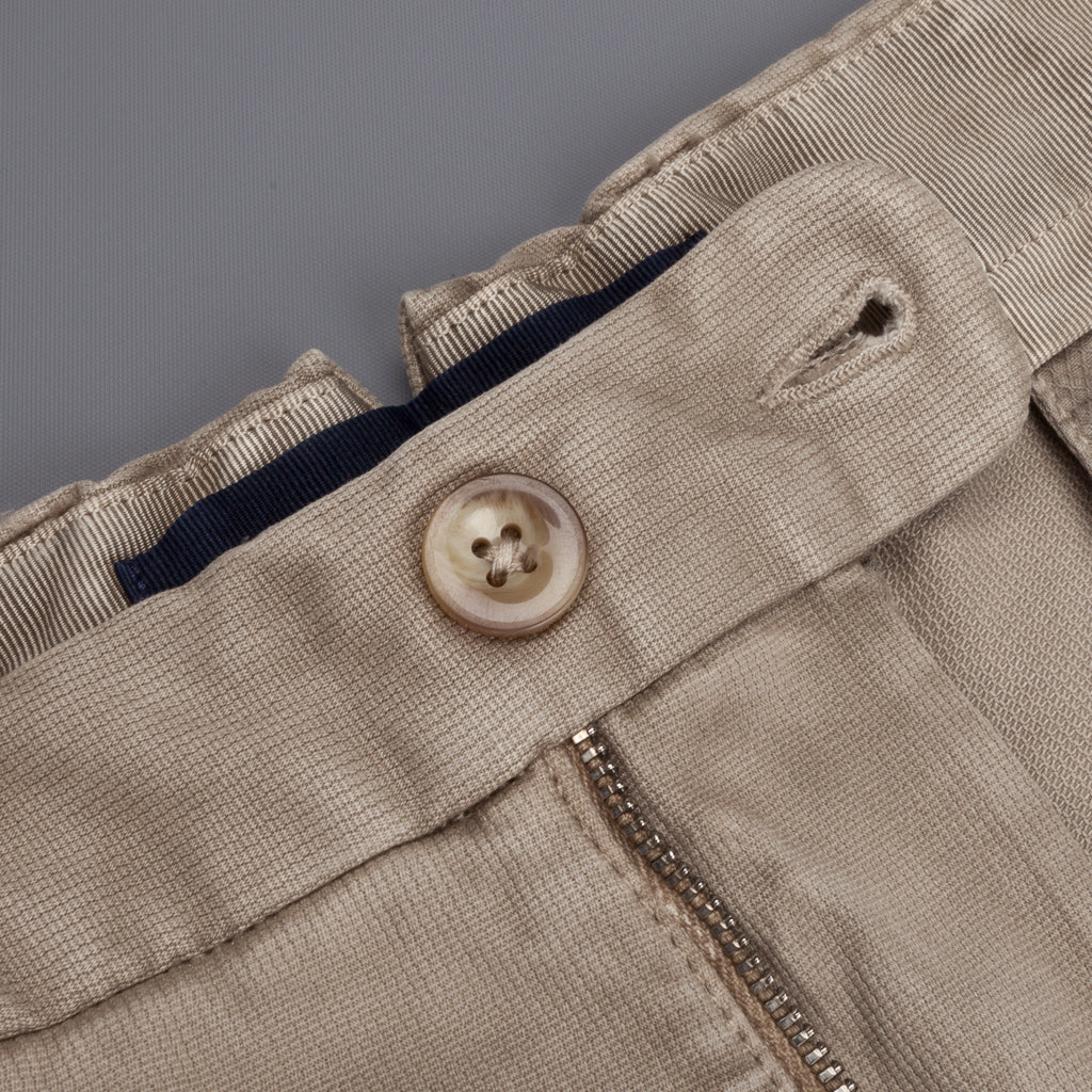 Incotex Carrot Fit Piquettino pants Beige Chiaro