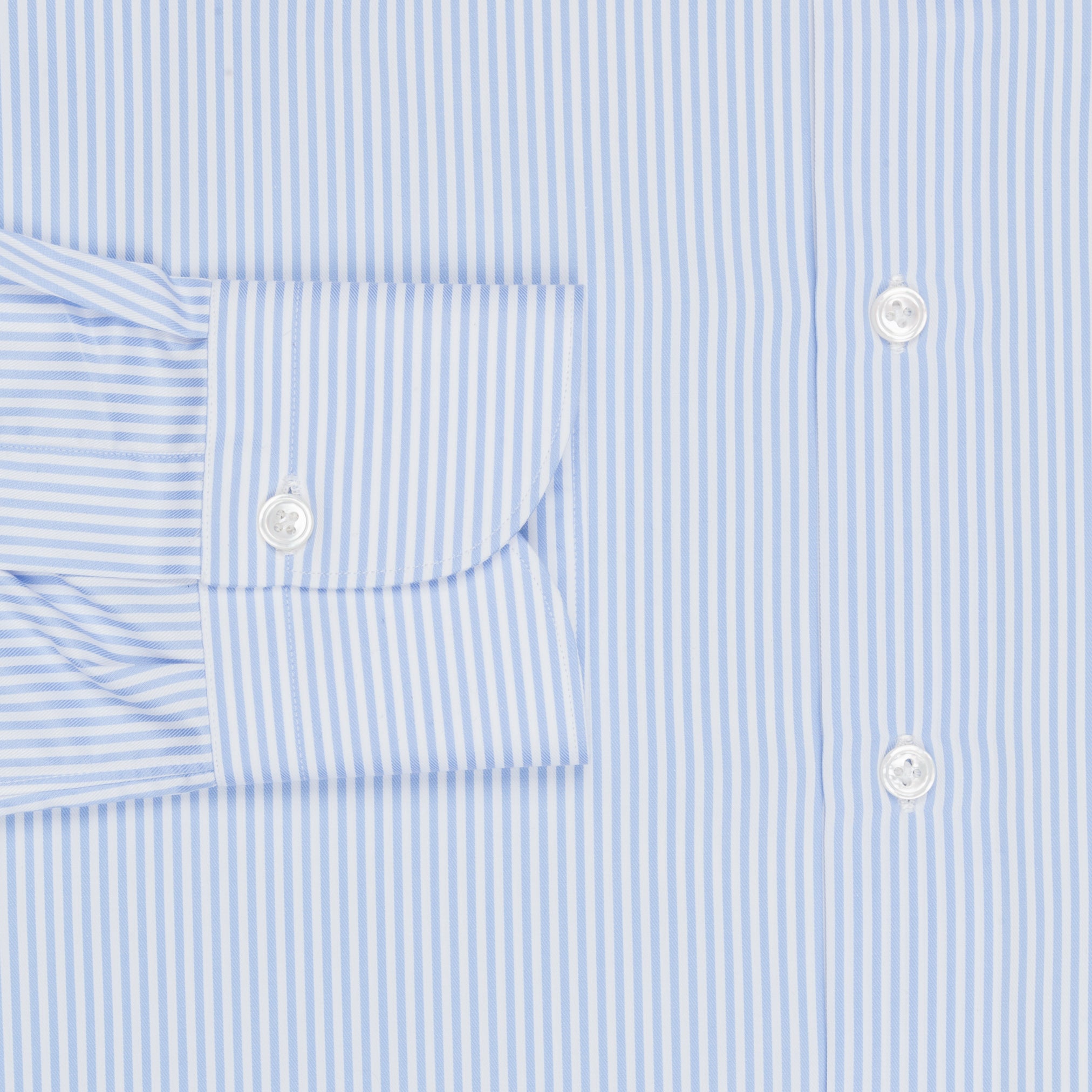 Finamore Milano shirt collo Eduardo blue bengal stripe twill
