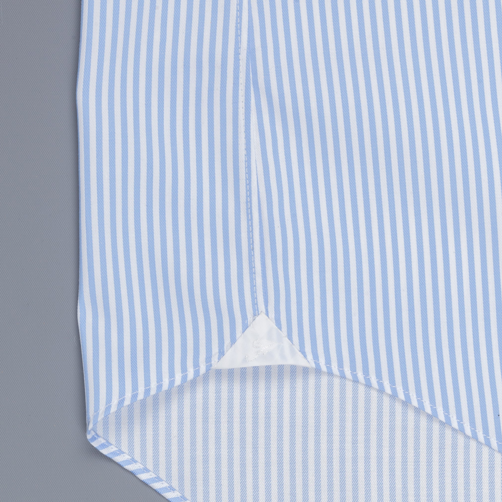 Finamore Milano shirt collo Eduardo blue bengal stripe twill