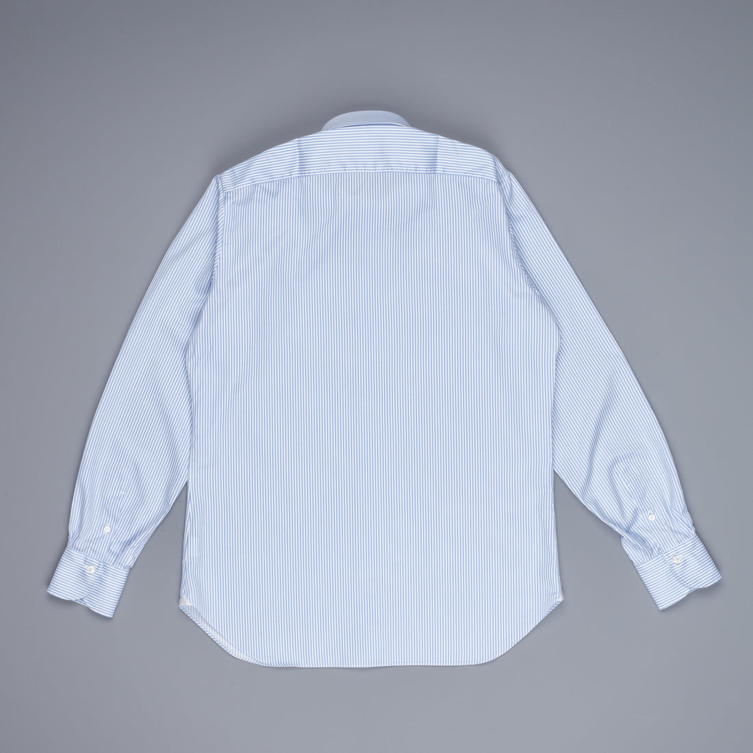 Finamore Napoli shirt collo Eduardo blue bengal stripe twill