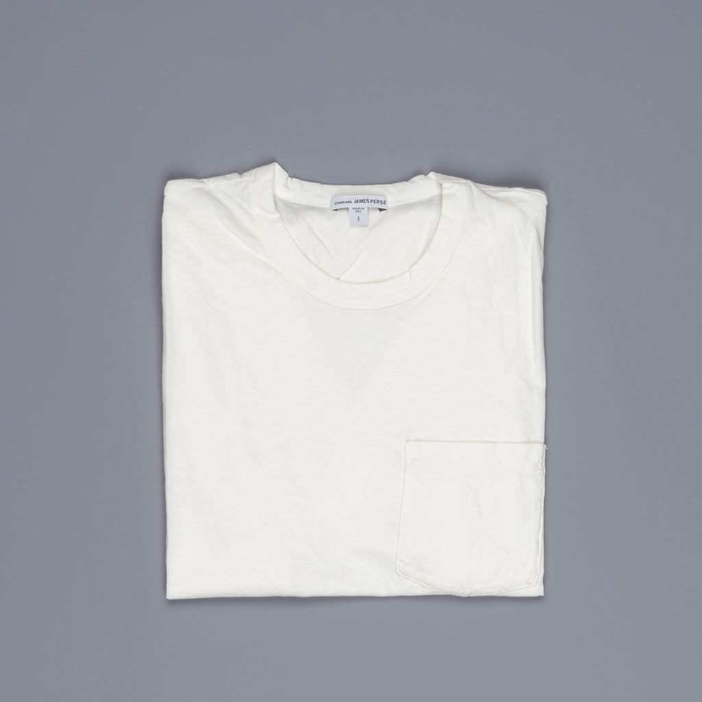 James Perse Crew Neck Pocket Tee Everest White