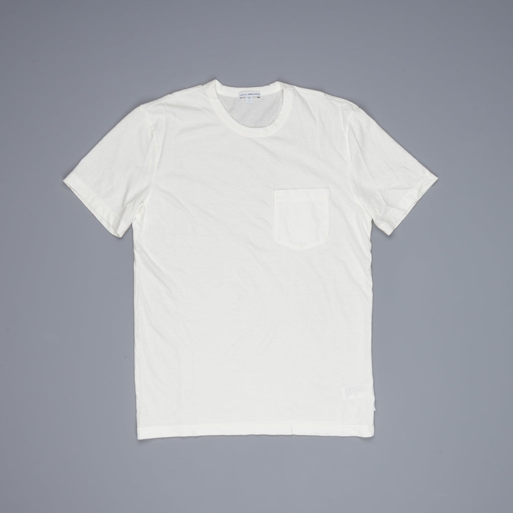 James Perse Crew Neck Pocket Tee Everest White