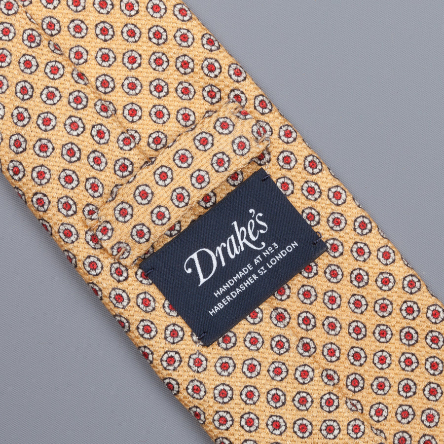 Drake´s untipped tie wool/cashmere/silk blend oriental gold