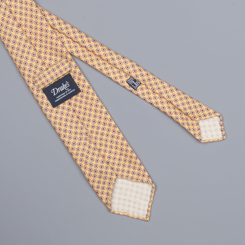 Drake´s untipped tie wool/cashmere/silk blend oriental gold