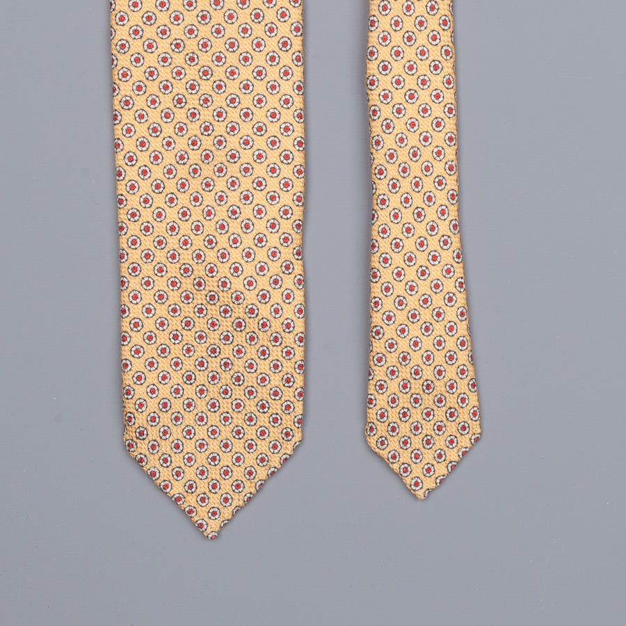 Drake´s untipped tie wool/cashmere/silk blend oriental gold