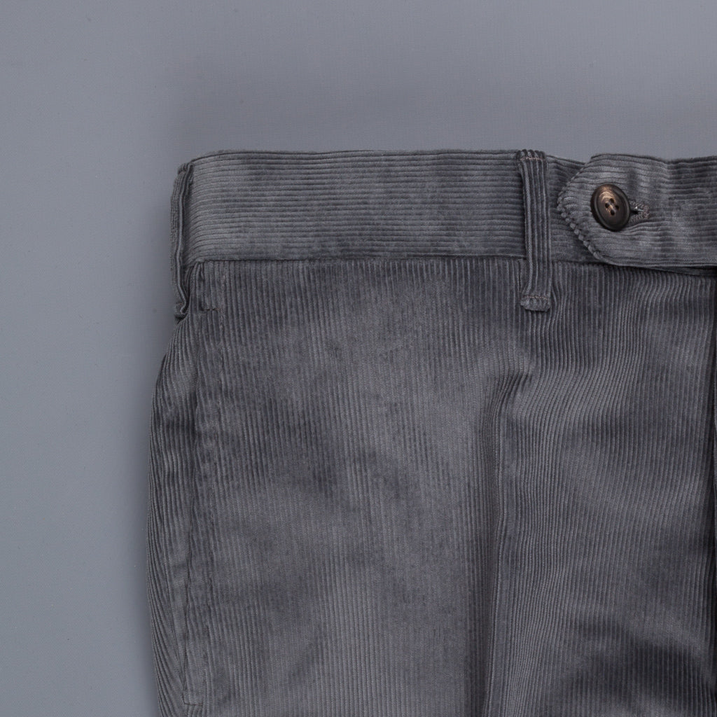Rota Pantaloni High Rise Regular Fit 14-Wale Corduroy Stretch Grigio