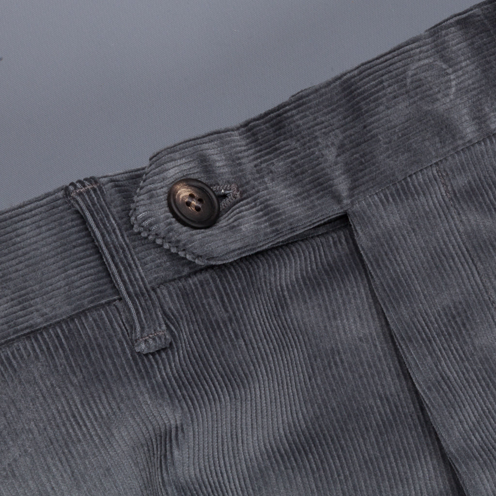Rota Pantaloni High Rise Regular Fit 14-Wale Corduroy Stretch Grigio