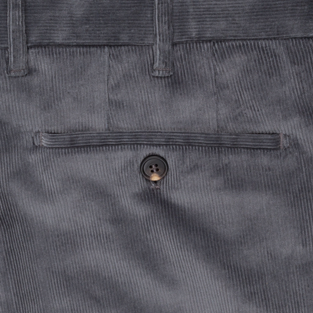 Rota Pantaloni High Rise Regular Fit 14-Wale Corduroy Stretch Grigio