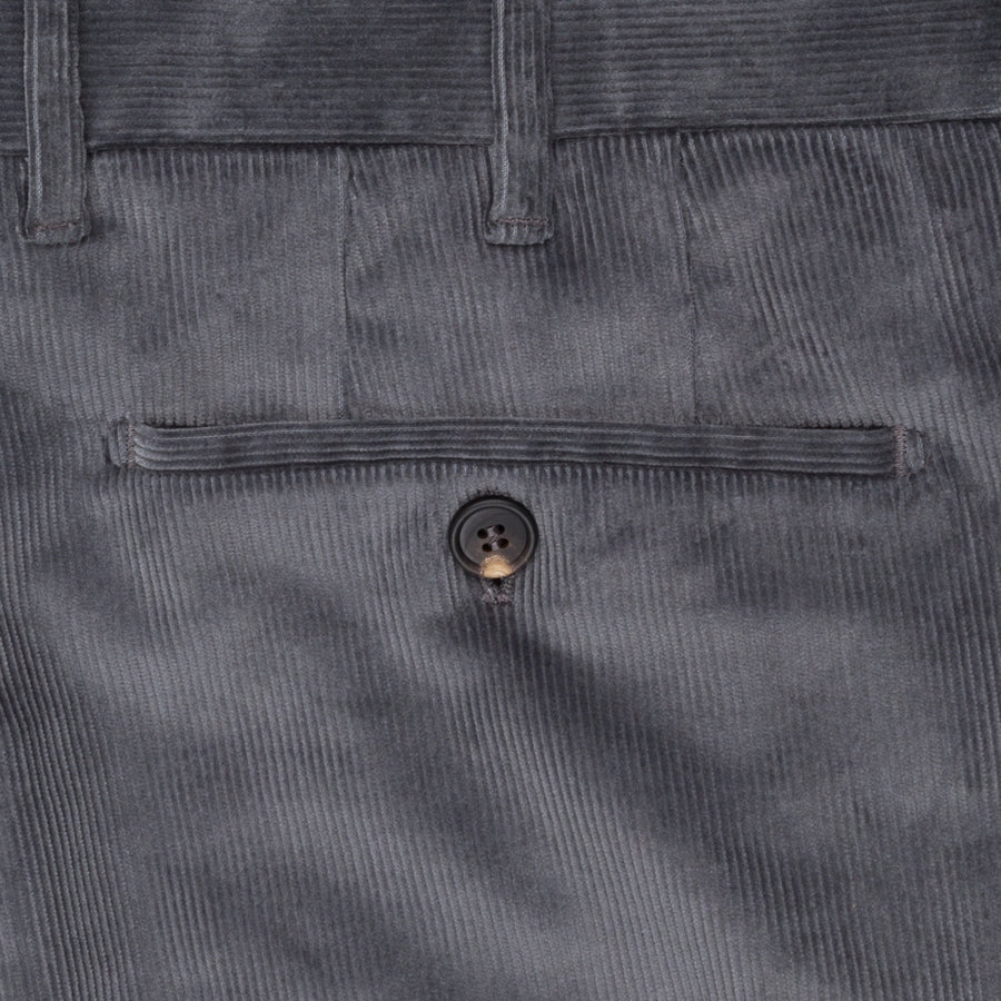 Rota Pantaloni High Rise Regular Fit 14-Wale Corduroy Stretch Grigio