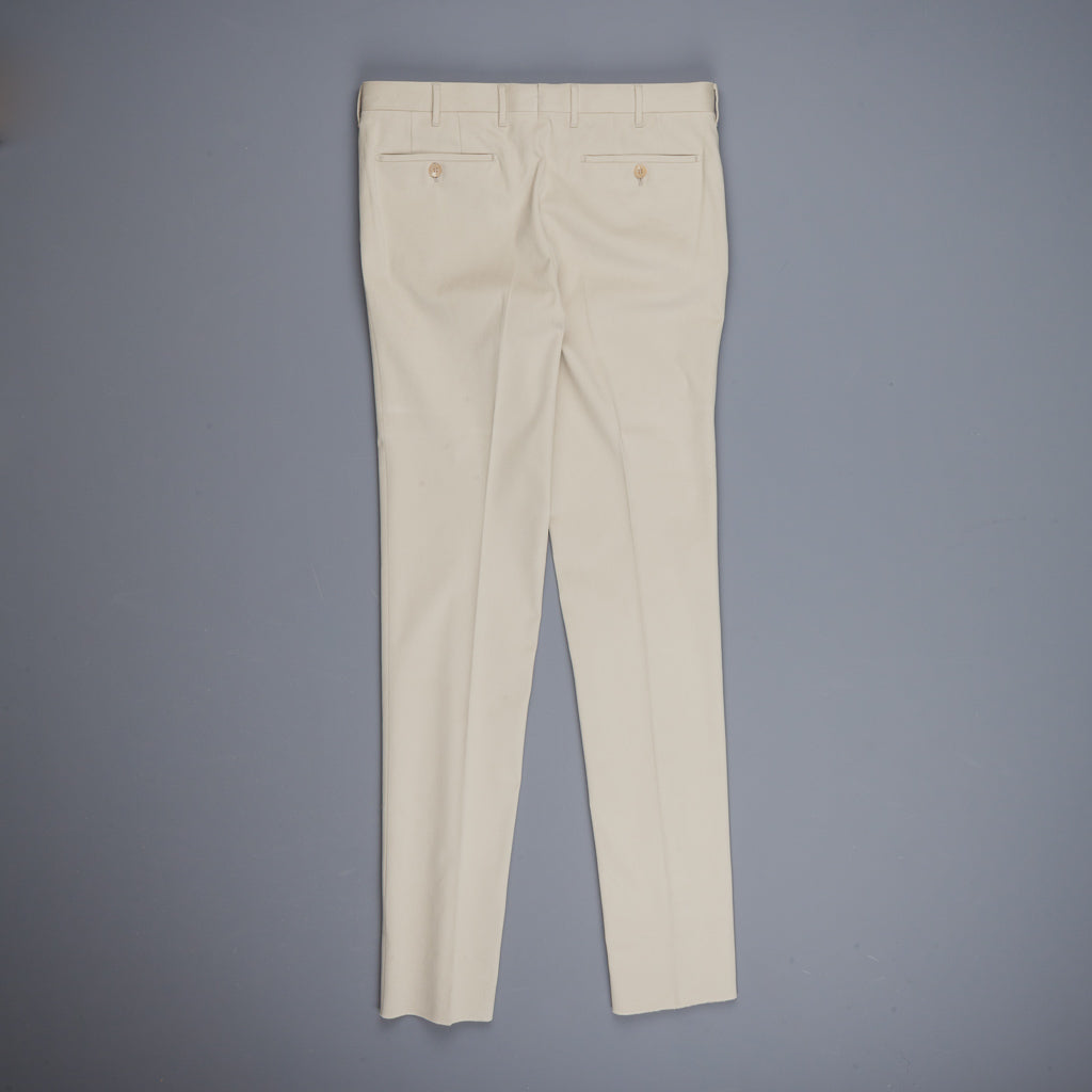 Rota Pantaloni High Rise Regular Fit Mid Weight Cotton Gabardine Beige Chiaro