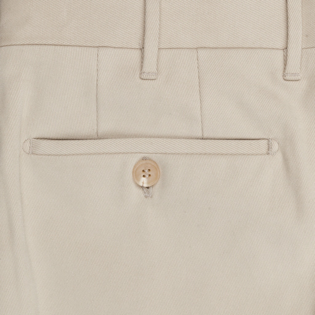 Rota Pantaloni High Rise Regular Fit Mid Weight Cotton Gabardine Beige Chiaro
