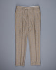 Rota Pantaloni High Rise Regular Fit Prince Of Wales Check Beige Scuro