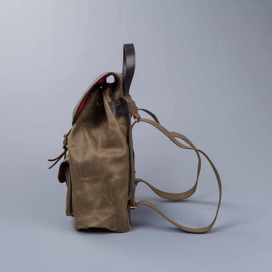 Croots Drawstring rucksack Waxed Olive