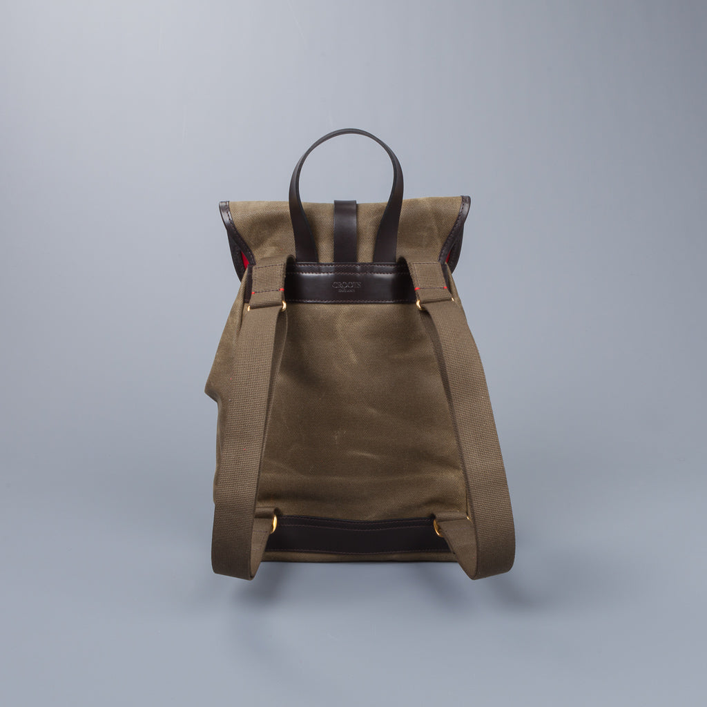 Croots Drawstring rucksack Waxed Olive