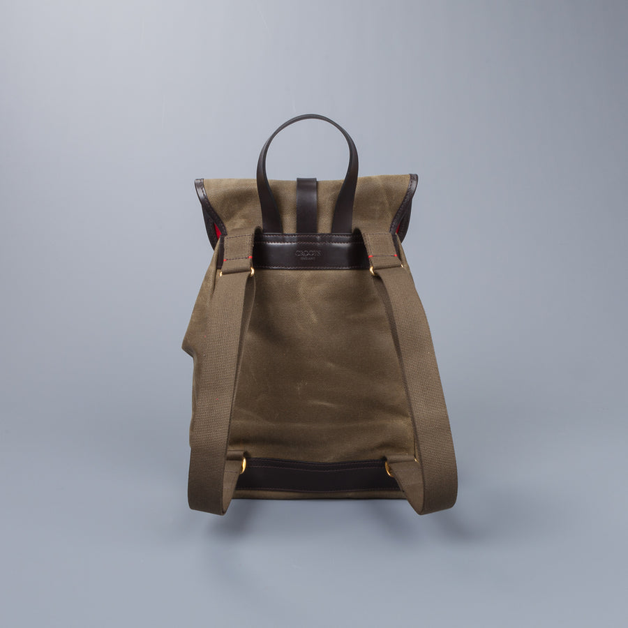 Croots Drawstring rucksack Waxed Olive