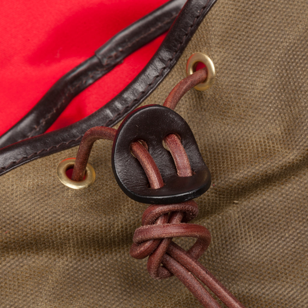Croots Drawstring rucksack Waxed Olive