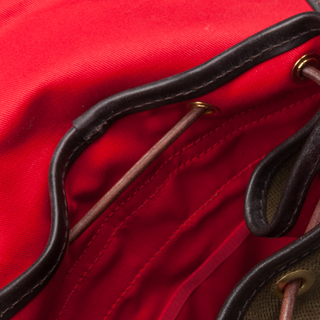 Croots Drawstring rucksack Waxed Olive