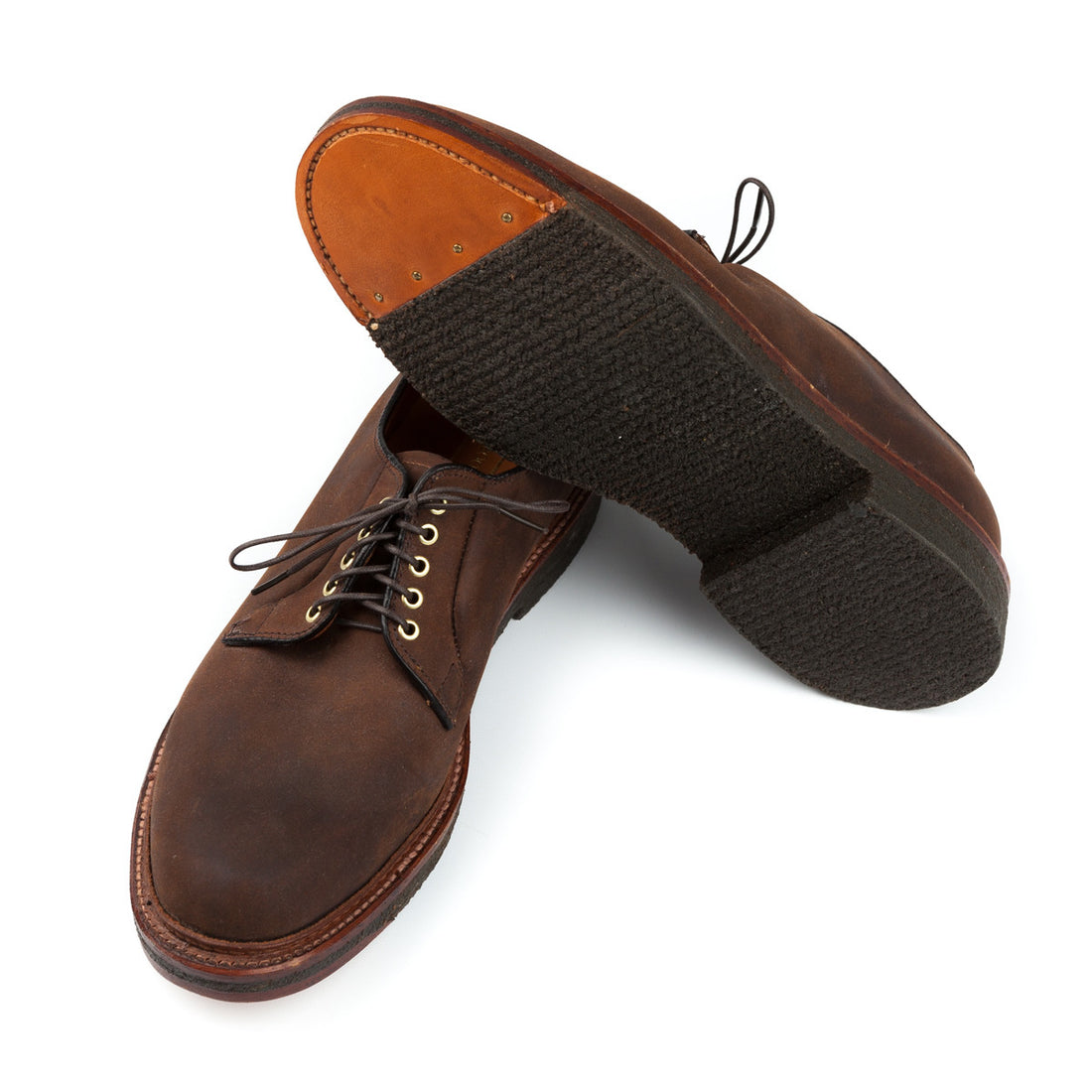 Alden plain toe in tabacco chamois leather