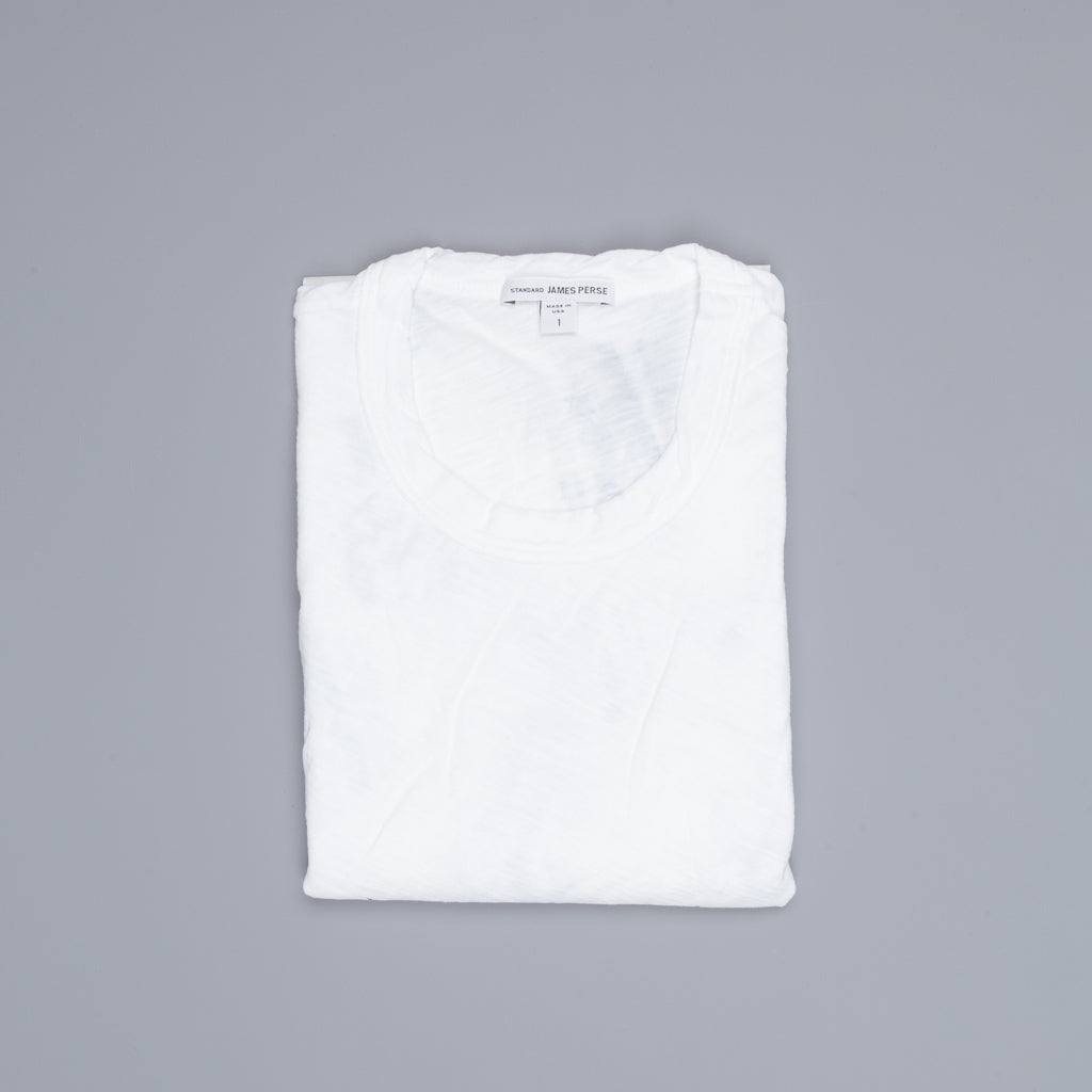 James Perse Women Sheer Slub Crew Neck Tee White
