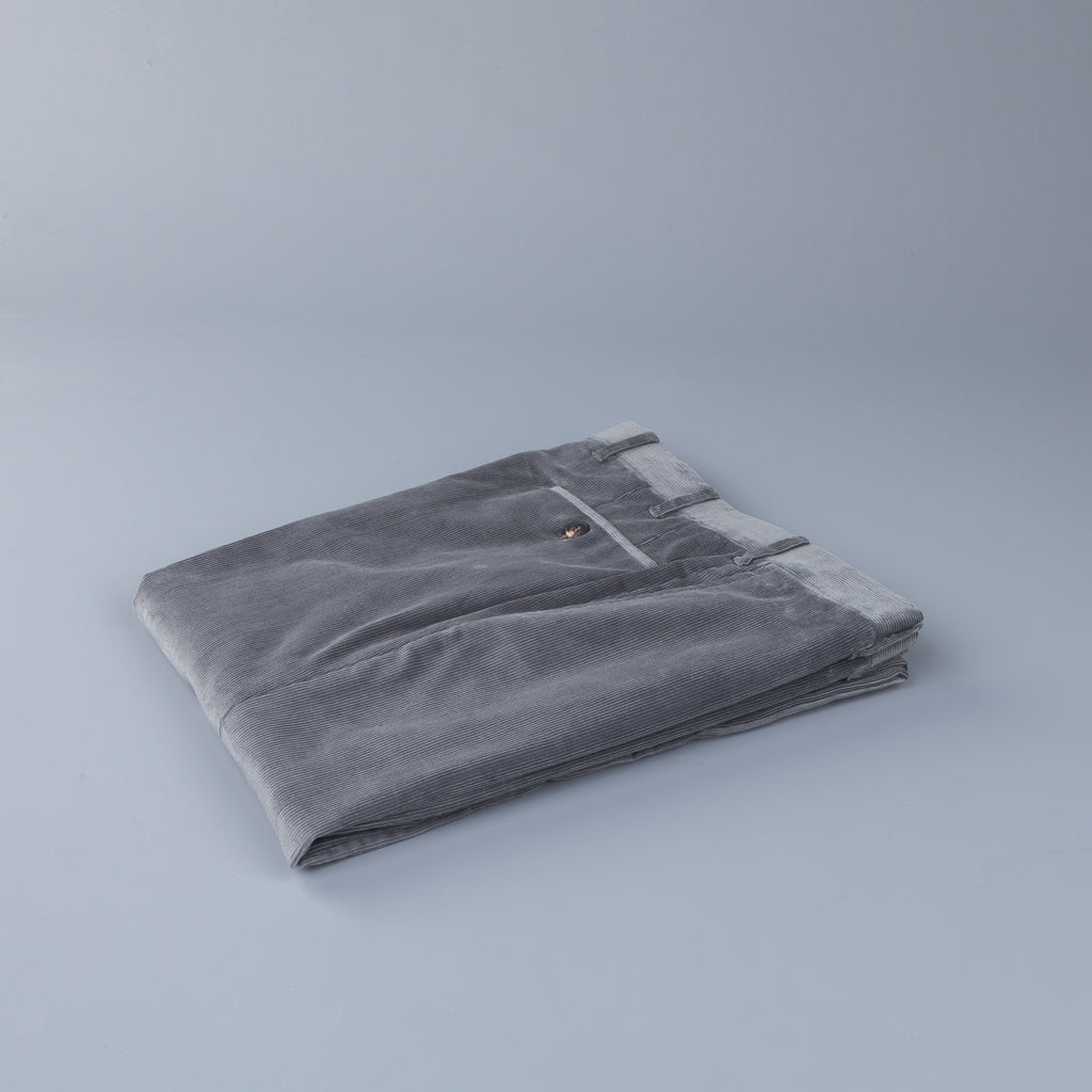 Rota Pantaloni High Rise Regular Fit 14-Wale Corduroy Stretch Grigio
