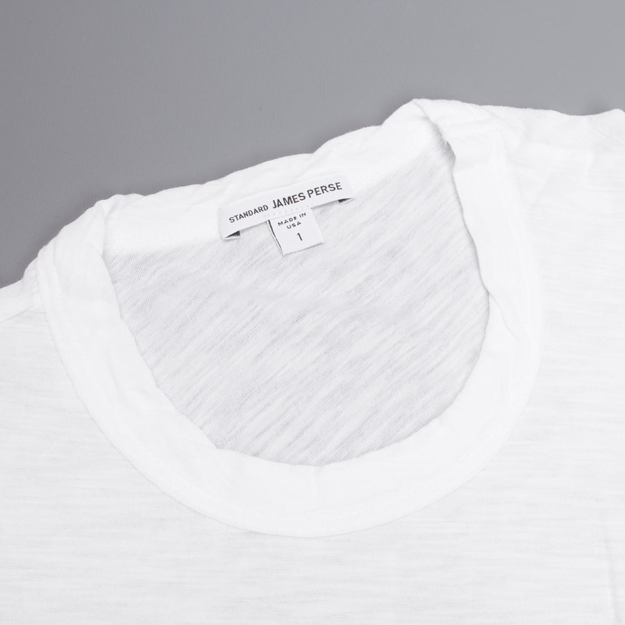 James Perse Women Sheer Slub Crew Neck Tee White