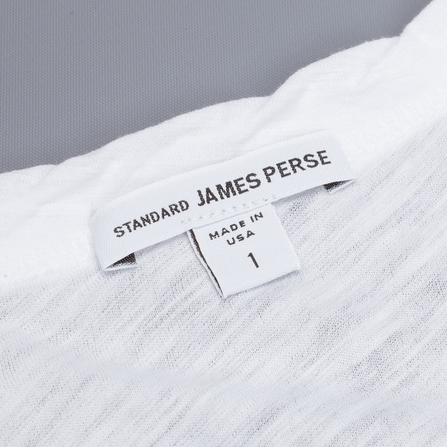 James Perse Women Sheer Slub Crew Neck Tee White