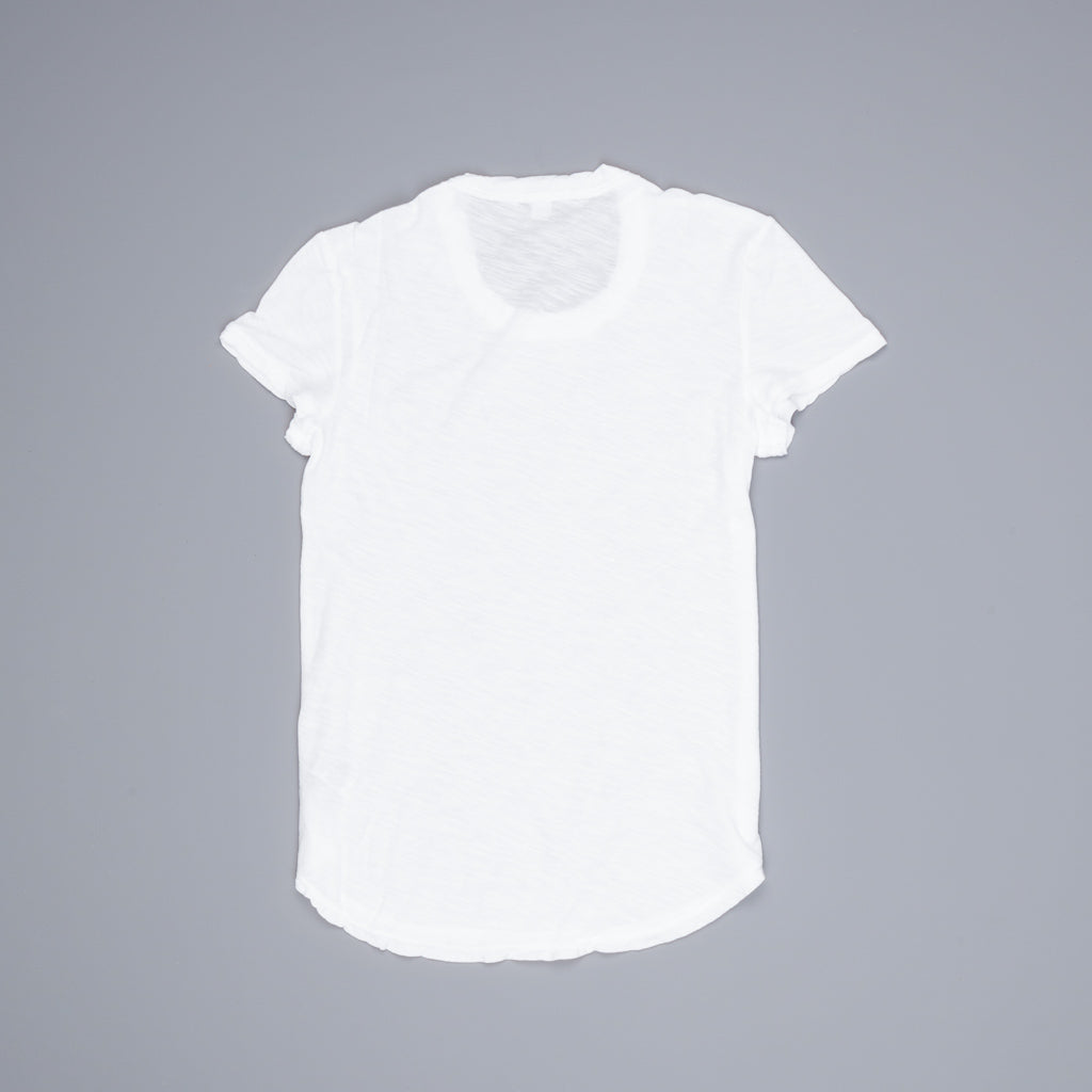 James Perse Women Sheer Slub Crew Neck Tee White