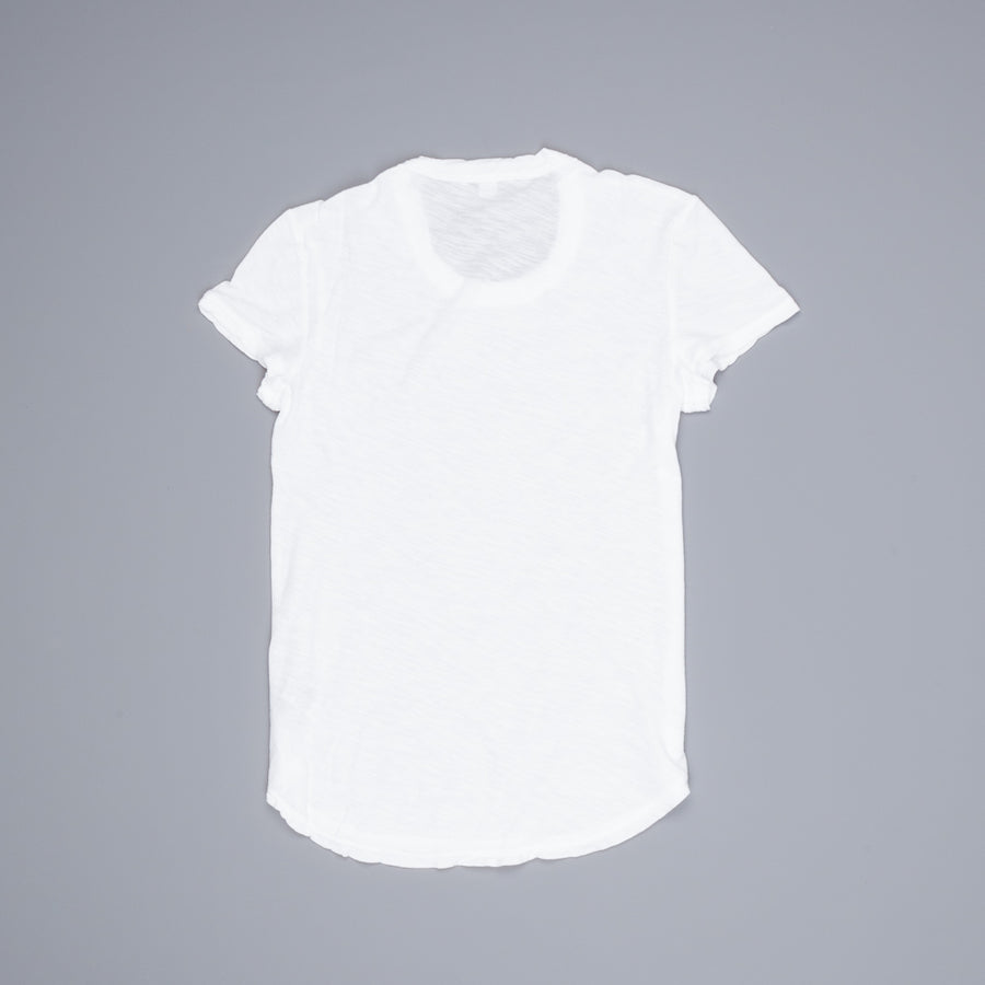James Perse Women Sheer Slub Crew Neck Tee White