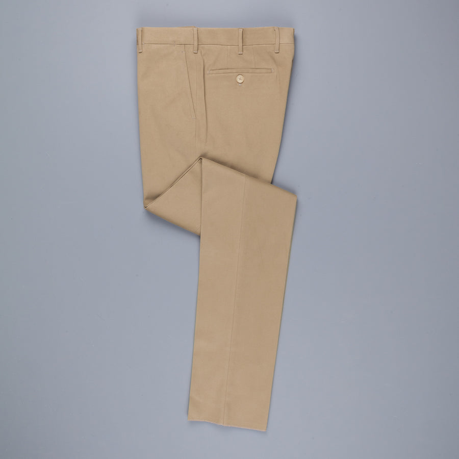 Rota Pantaloni High Rise Regular Fit Mid Weight Cotton Gabardine Beige Scuro