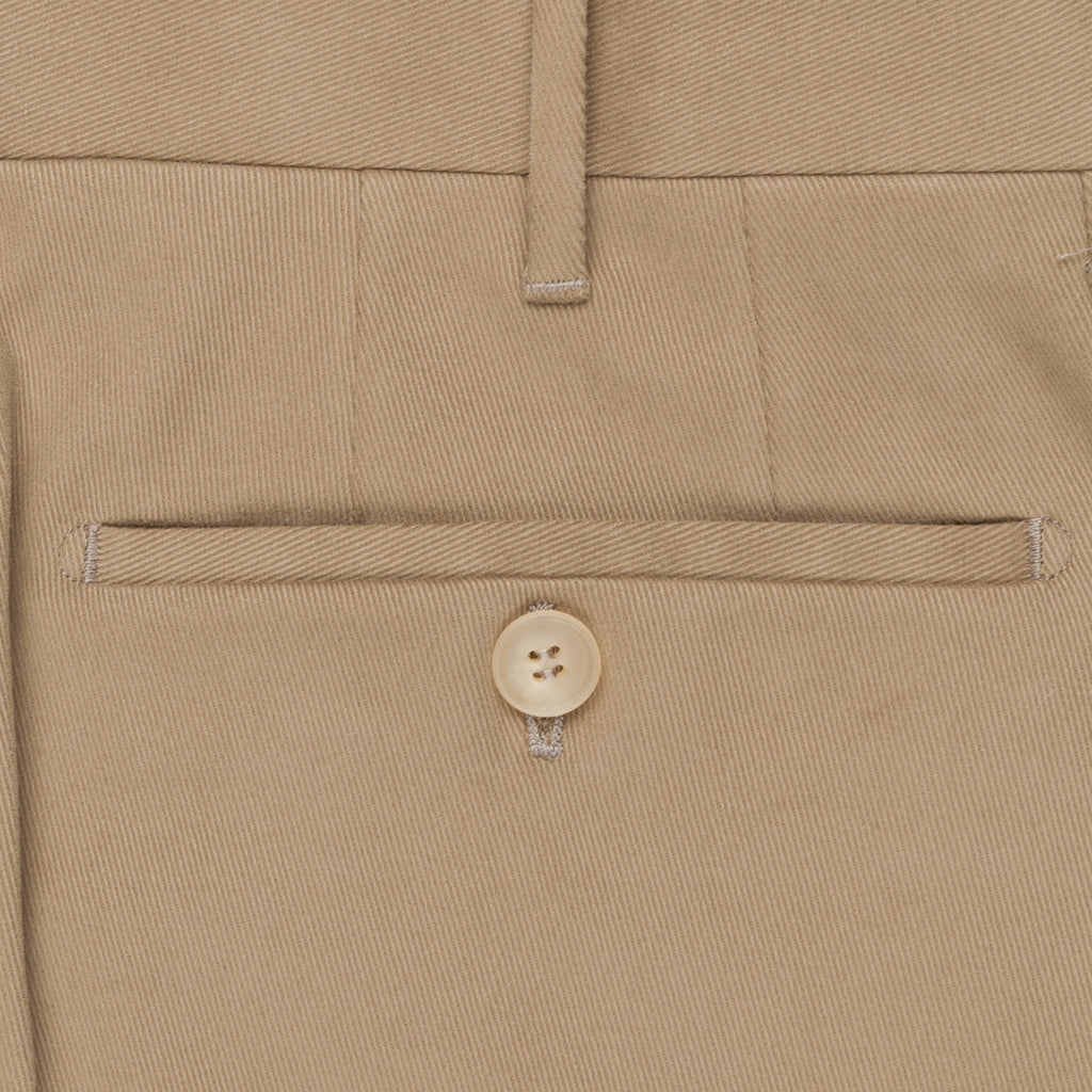 Rota Pantaloni High Rise Regular Fit Mid Weight Cotton Gabardine Beige Scuro