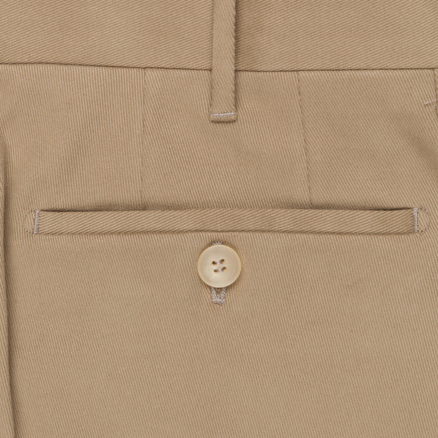 Rota Pantaloni High Rise Regular Fit Mid Weight Cotton Gabardine Beige Scuro