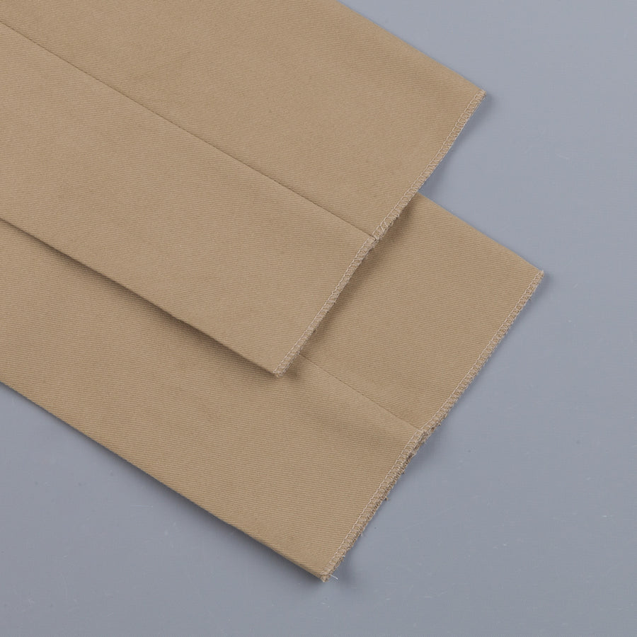 Rota Pantaloni High Rise Regular Fit Mid Weight Cotton Gabardine Beige Scuro