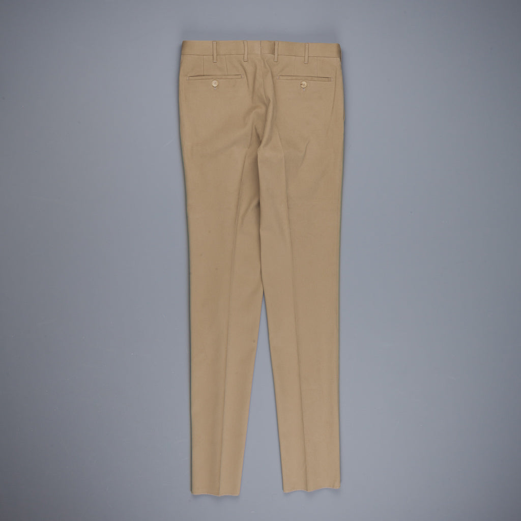 Rota Pantaloni High Rise Regular Fit Mid Weight Cotton Gabardine Beige Scuro