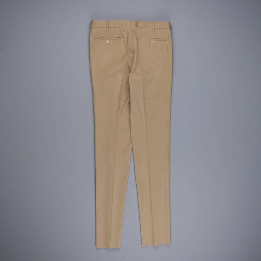 Rota Pantaloni High Rise Regular Fit Mid Weight Cotton Gabardine Beige Scuro