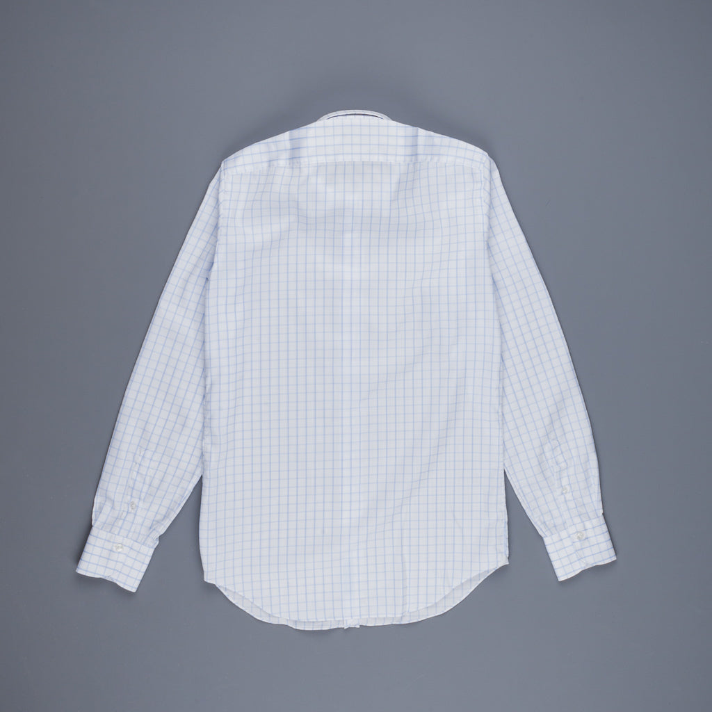 Finamore &#39;Traveller&#39; Shirt Milano Fit Collar Lucio Alumo Twill Blue windowpane check