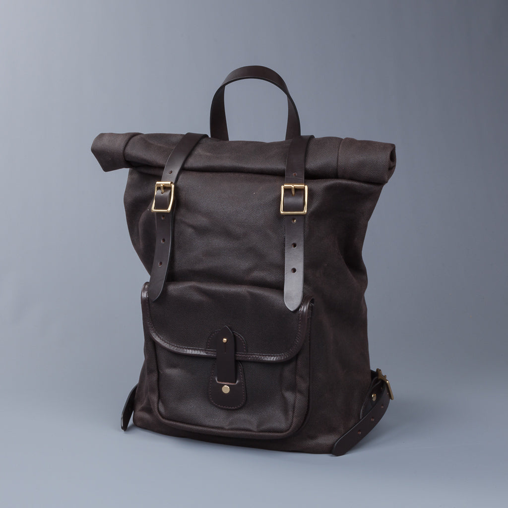Croots X Frans Boone Canvas Rolltop Backpack Dark Brown