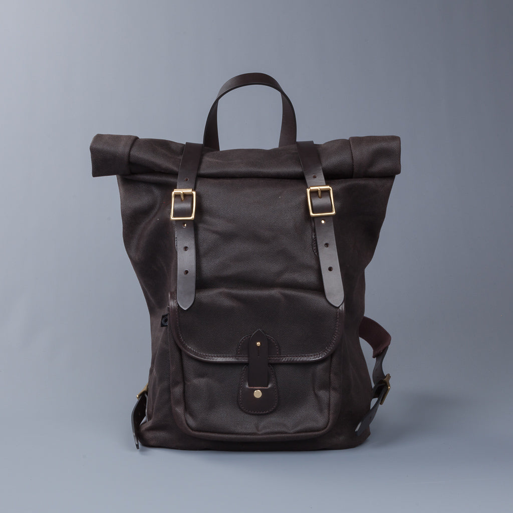 Croots X Frans Boone Canvas Rolltop Backpack Dark Brown