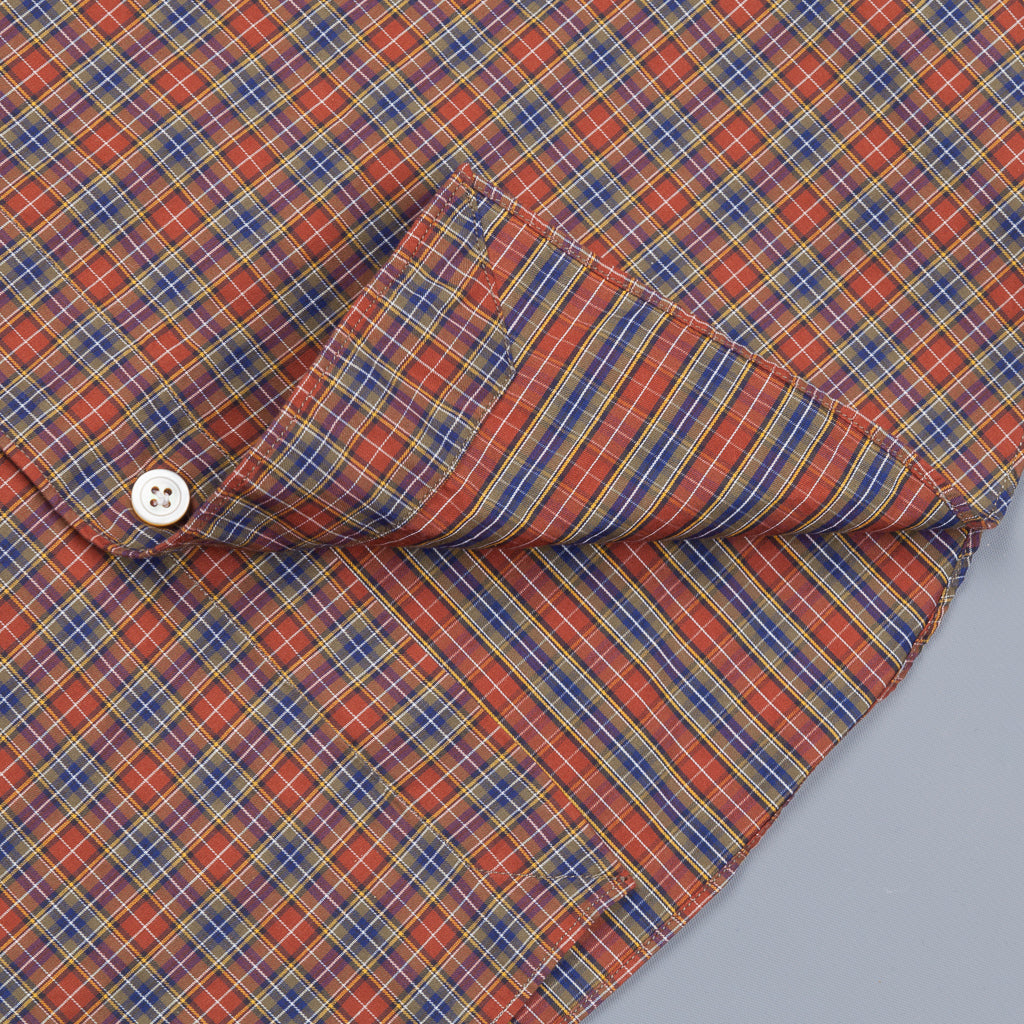 Finamore Tokyo Shirt Collo Lucio Shepperds Check Rugine