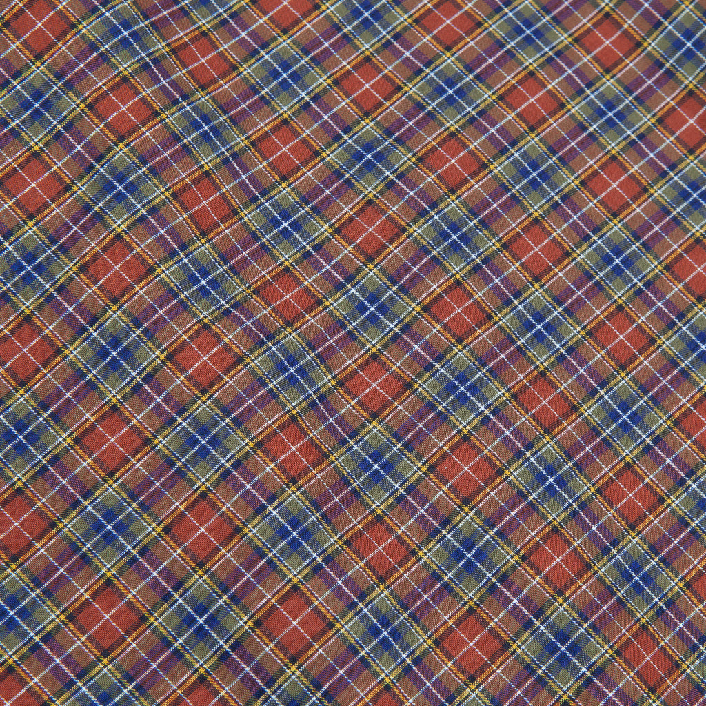 Finamore Tokyo Shirt Collo Lucio Shepperds Check Rugine