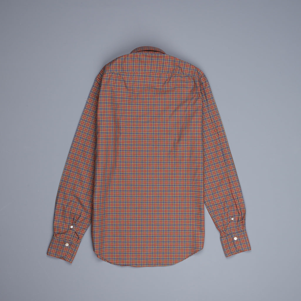 Finamore Tokyo Shirt Collo Lucio Shepperds Check Rugine