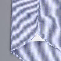 Finamore Tokyo Shirt Lucio Collar Navy Stripe Poplin