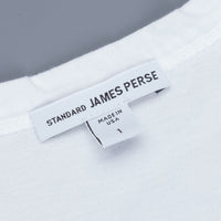 James Perse Longsleeve Crew Neck Suede Jersey White