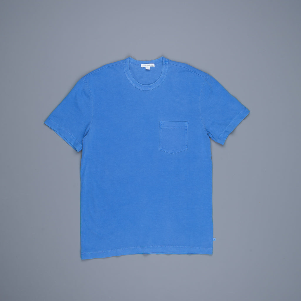 James Perse Crew Neck Pocket Tee Suede Jersey Electric Blue
