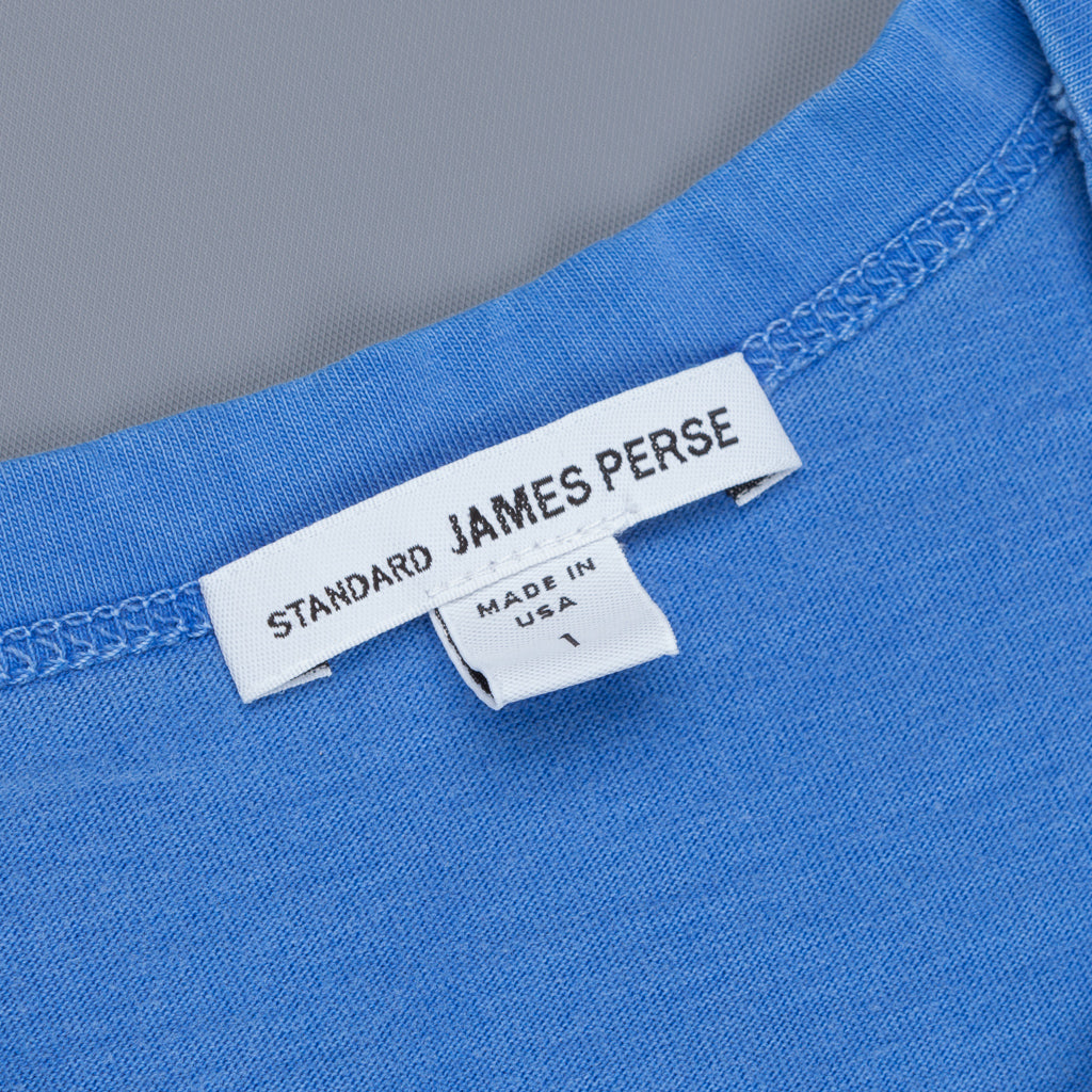 James Perse Crew Neck Pocket Tee Suede Jersey Electric Blue