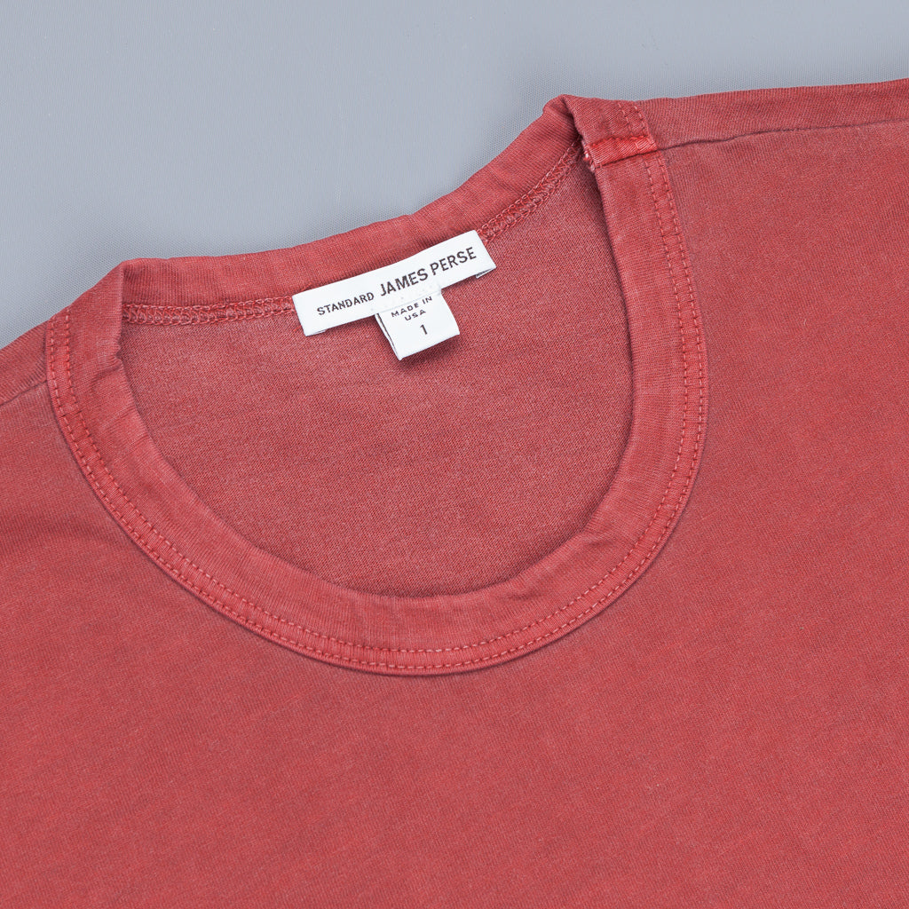 James Perse Crew Neck Pocket Tee Suede Jersey Claret