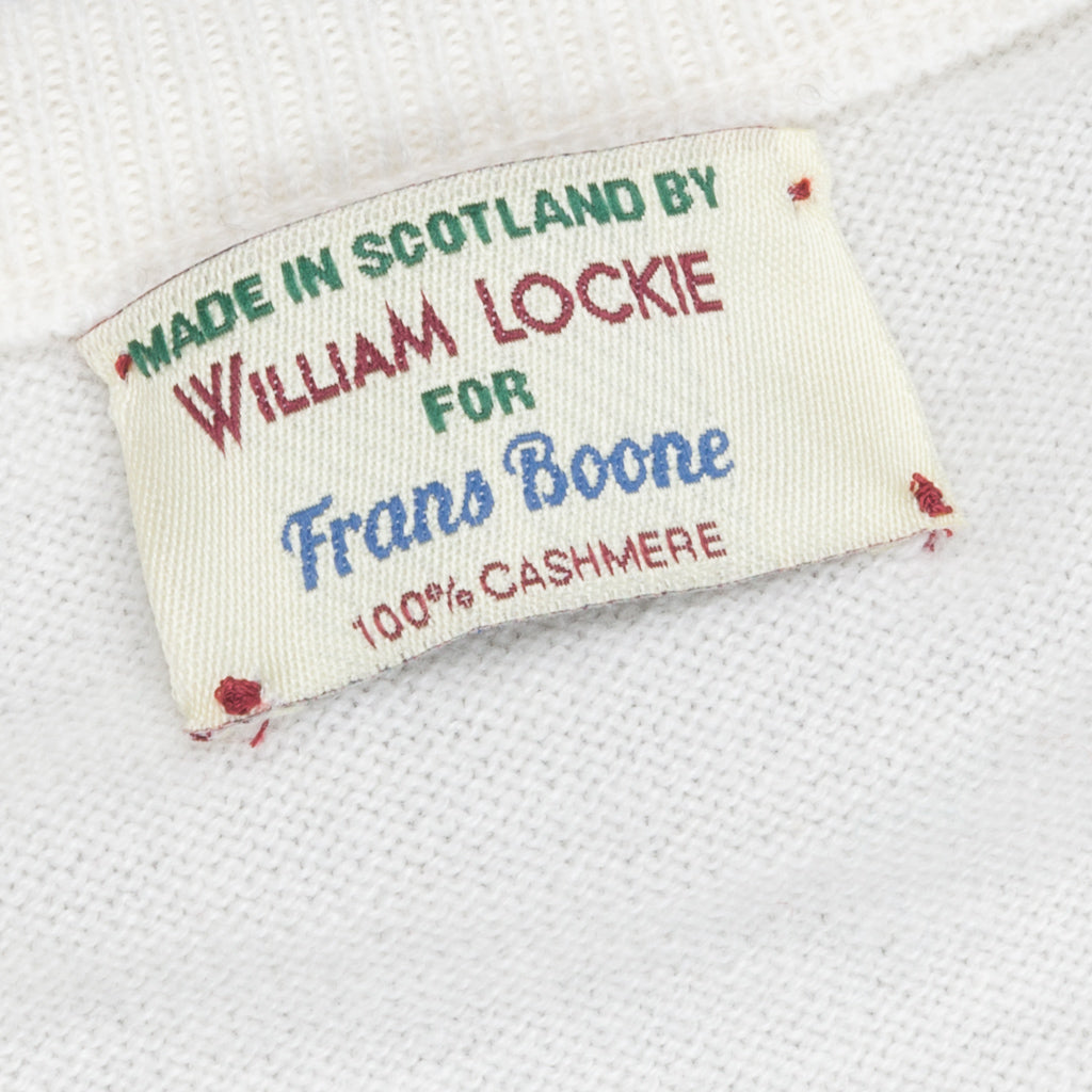 William Lockie Oxton Cashmere V-Neck Ice White