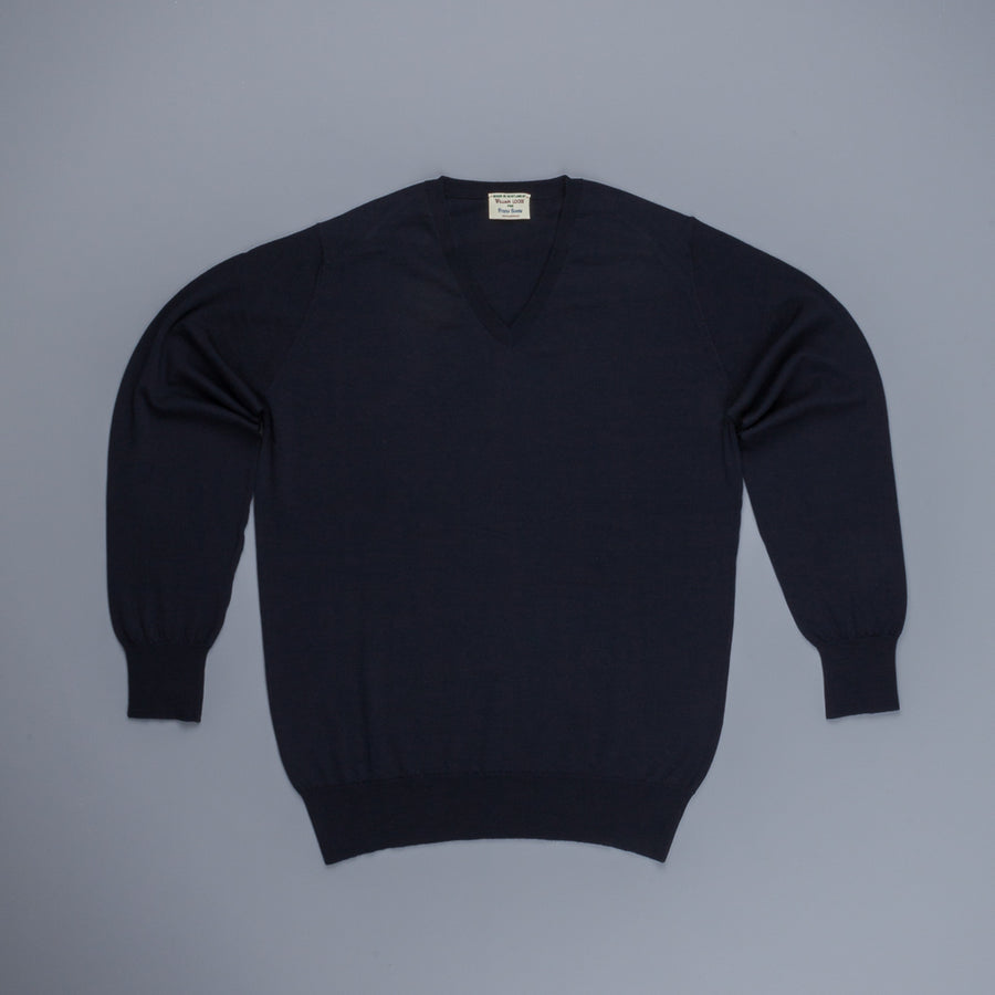 William Lockie x Frans Boone 30 gauge Loro Piana Merino's V-Neck Dark Navy
