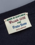 William Lockie x Frans Boone 30 gauge Loro Piana Merino's V-Neck Dark Navy