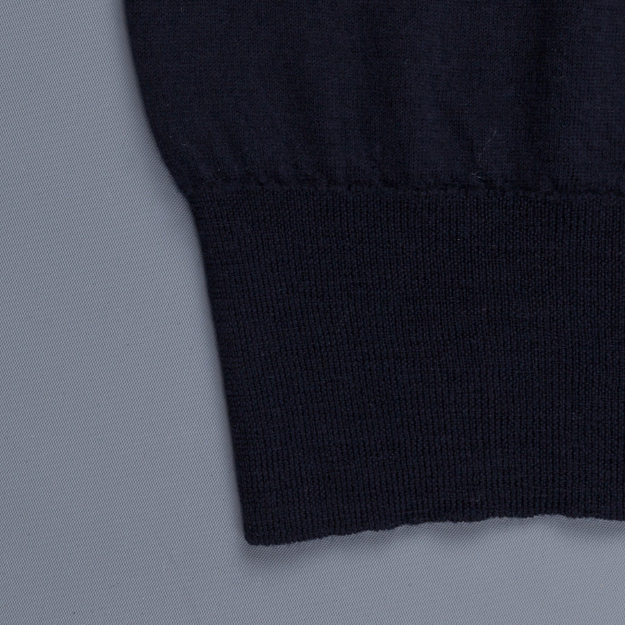 William Lockie x Frans Boone 30 gauge Loro Piana Merino's V-Neck Dark Navy