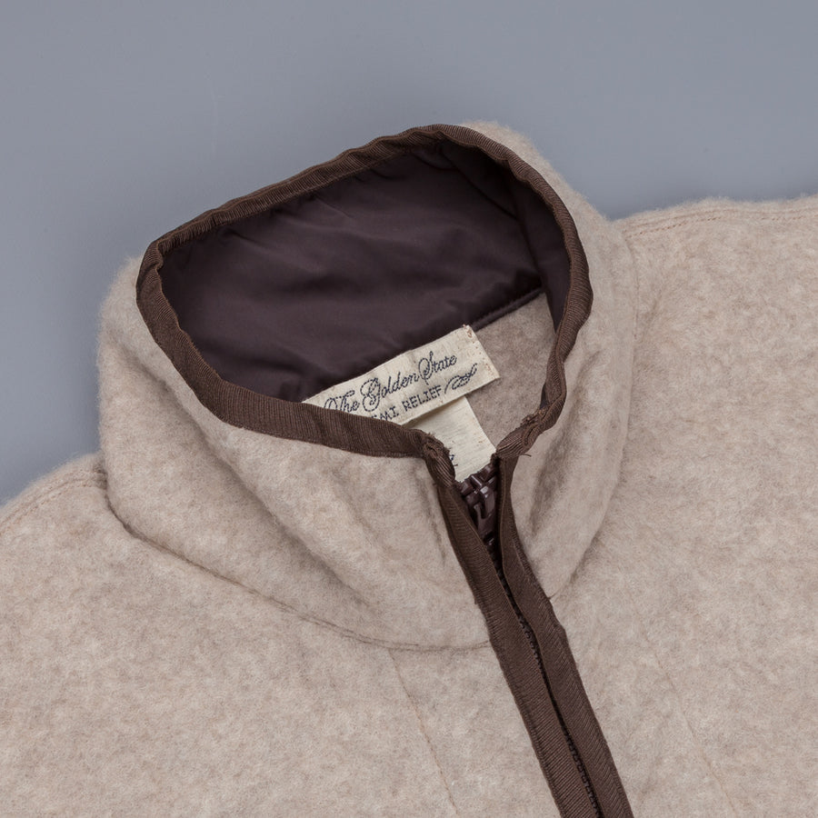 Remi Relief Zipped Wool Fleece Beige